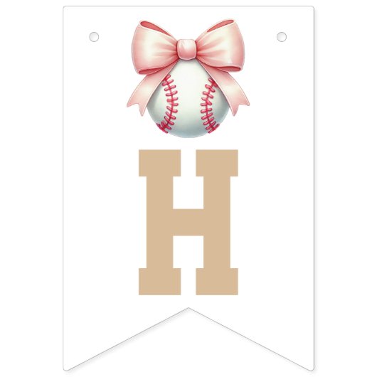 Personalized Baseball Bow Birthday Vlaggetjes (Tweede vlag)