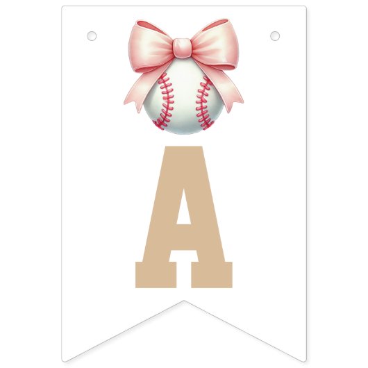 Personalized Baseball Bow Birthday Vlaggetjes (Derde vlag)