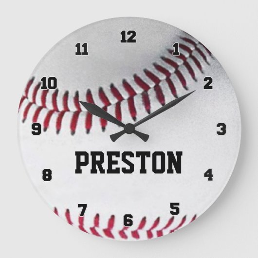 Personalized Baseball Clock Grote Klok (Voorkant)