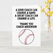 Personalized Baseball Coach From Team Players Kaart (Gele Bloem)