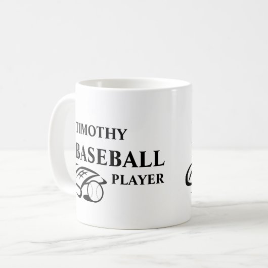 Personalized Baseball Lover Mug Koffiemok (Voorkant links)