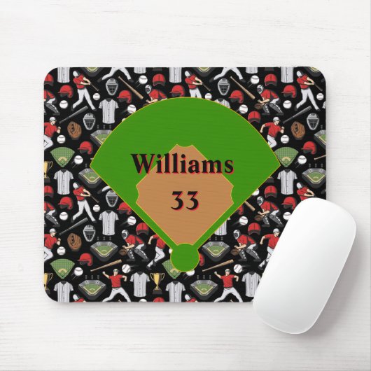 Personalized Baseball Mousepad Muismat (Met muis)