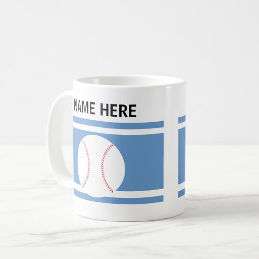 Personalized Baseball Mug Koffiemok (Voorkant links)
