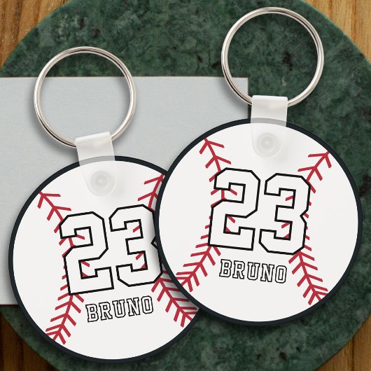 Personalized Baseball Player Name & Number Sleutelhanger