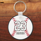 Personalized Baseball Player Name & Number Sleutelhanger (Voorkant)