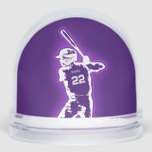 Personalized Baseball Player neon glow effect Sneeuwbol (Voorkant)