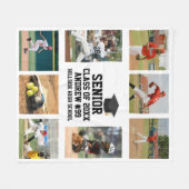 Personalized Baseball Senior Class Of Graduation Fleece Deken (Voorkant (Horizontaal))