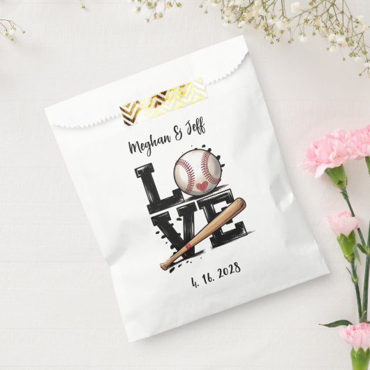 Personalized Baseball Themed Wedding Favor Bedankzakje (Gezegeld)