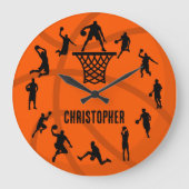 Personalized Basketball Action Grote Klok (Voorkant)