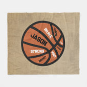 Personalized Basketball Blanket Add Your Name Fleece Deken (Voorkant (Horizontaal))
