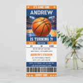 Personalized Basketball Game Ticket Birthday Kaart (Staand voorkant)