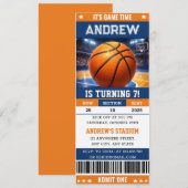Personalized Basketball Game Ticket Birthday Kaart (Voorkant / Achterkant)