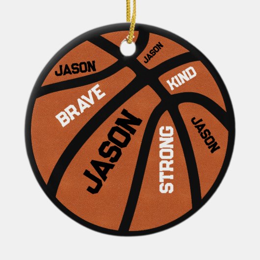 Personalized Basketball Ornament Add Your Name (Voorkant)
