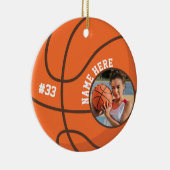 Personalized Basketball Ornaments Christmas Player Keramisch Ornament (Rechts)