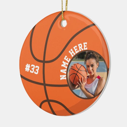 Personalized Basketball Ornaments Christmas Player Keramisch Ornament (Links)