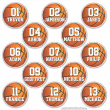 personalized basketball stickers for 13 boys girls