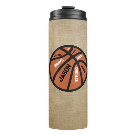 Personalized Basketball Thermal Tumbler Thermosbeker (Voorkant)