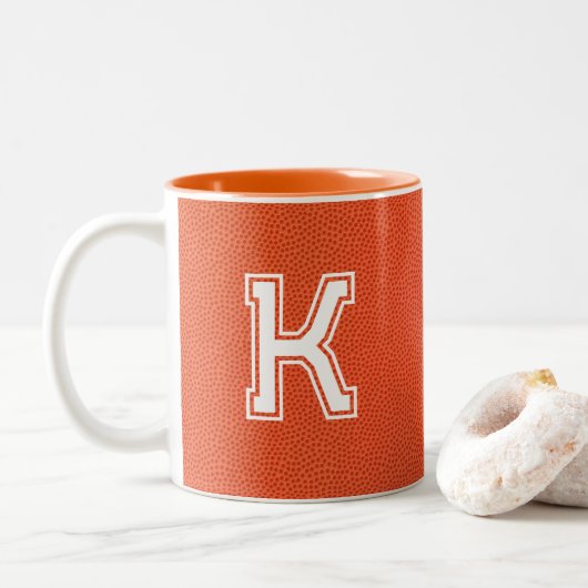 Personalized Basketball Tweekleurige Koffiemok (Met donut)