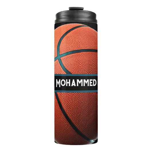 Personalized Basketball Water Bottle Custom Sport Thermosbeker (Voorkant)