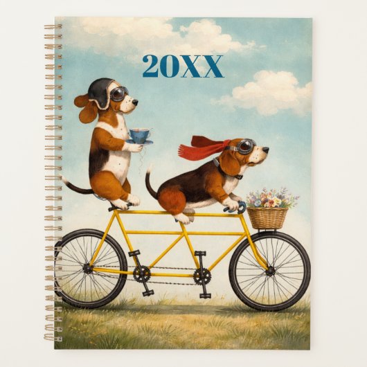 Personalized Basset Hound Tandem Planner (Voorkant)