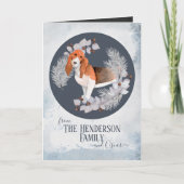 Personalized Bassett Hound Christmas Feestdagen Kaart (Voorkant)