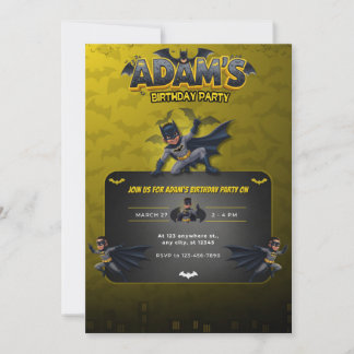Personalized Batman Birthday Invitation Kaart