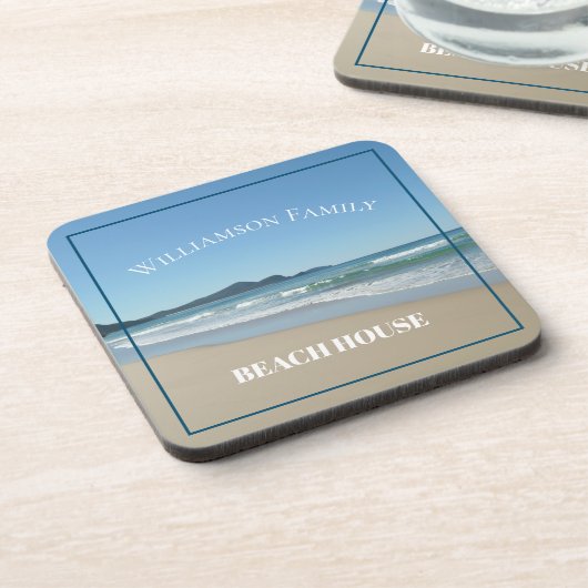 Personalized Beach House Onderzetter (Linkerzijde)
