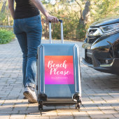 Personalized Beach Pink Orange Ombre Luggage Sticker (Koffer Insitu)