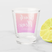 Personalized Beach Please Orange Pink Ombre Shot Glas (Achterkant)