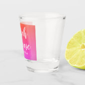 Personalized Beach Please Orange Pink Ombre Shot Glas (Rechts)