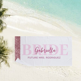 Personalized beach towel for the bride strandlaken