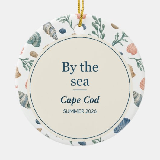 Personalized Beach Vacation Memory Ceramic Keramisch Ornament (Voorkant)