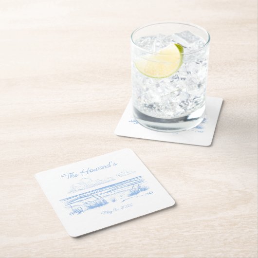 Personalized Beach Wedding Coasters Kartonnen Onderzetters (Insitu)