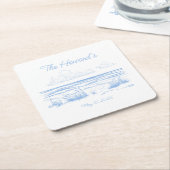 Personalized Beach Wedding Coasters Kartonnen Onderzetters (Schuin)