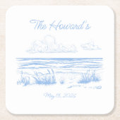 Personalized Beach Wedding Coasters Kartonnen Onderzetters (Voorkant)