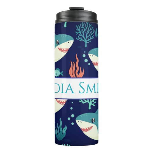 Personalized Beachy drink tumbler Thermosbeker (Voorkant)