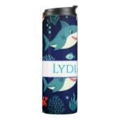 Personalized Beachy drink tumbler Thermosbeker (Gedraaid links)