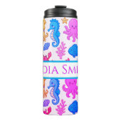 Personalized Beachy drink tumbler Thermosbeker (Voorkant)