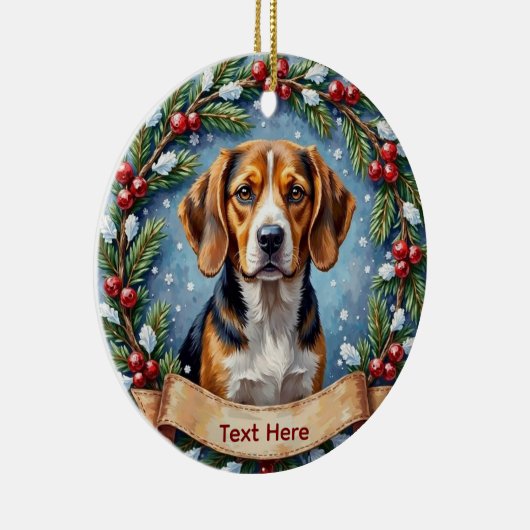 Personalized Beagle Christmas Keramisch Ornament (Rechts)