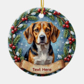 Personalized Beagle Christmas Keramisch Ornament (Voorkant)