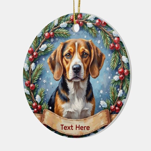 Personalized Beagle Christmas Keramisch Ornament (Links)