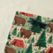 Personalized Bear Camping Kids Strandlaken (In situ)