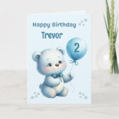 Personalized Bear Childs Birthday Card Kaart (Voorkant)