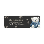 Personalized Bear Christmas Return Address Labels (Voorkant)