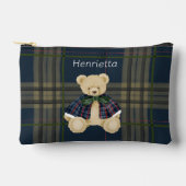 personalized Bear Plaid Pencil Pouch Etui (Voorkant)