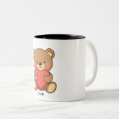 Personalized Bear Valentine Mug for Kids Tweekleurige Koffiemok (Voorkant rechts)