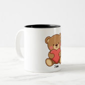 Personalized Bear Valentine Mug for Kids Tweekleurige Koffiemok (Voorkant links)