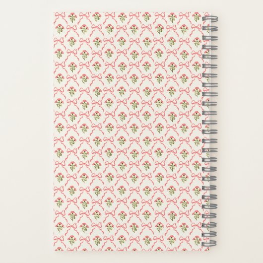 Personalized beautiful classic botanical pink notitieboek (Achterkant)