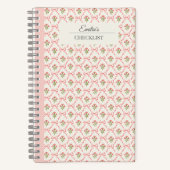 Personalized beautiful classic botanical pink notitieboek (Voorkant)