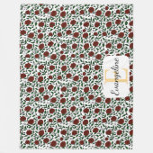 Personalized Beauty and Beast Garden Rose Name Red Fleece Deken (Voorkant)